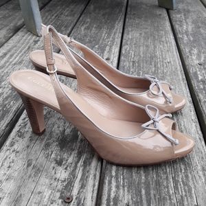 Cole Haan Peep Toes Sling Back High Heels 9.5